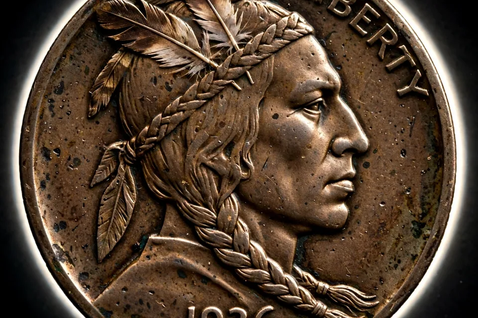 How much is a Buffalo nickel worth — 1936 Buffalo nickel obverse close-up with full date