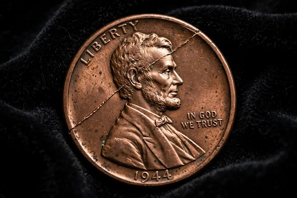 how to identify a die crack coin — Lincoln cent obverse with a raised die crack line running from the rim across the portrait