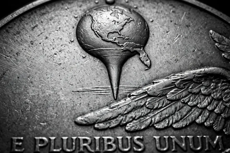 how much is an Eisenhower dollar worth — extreme macro of the 1972 Type 2 Earth showing the long funnel-like Florida peninsula and faint water lines